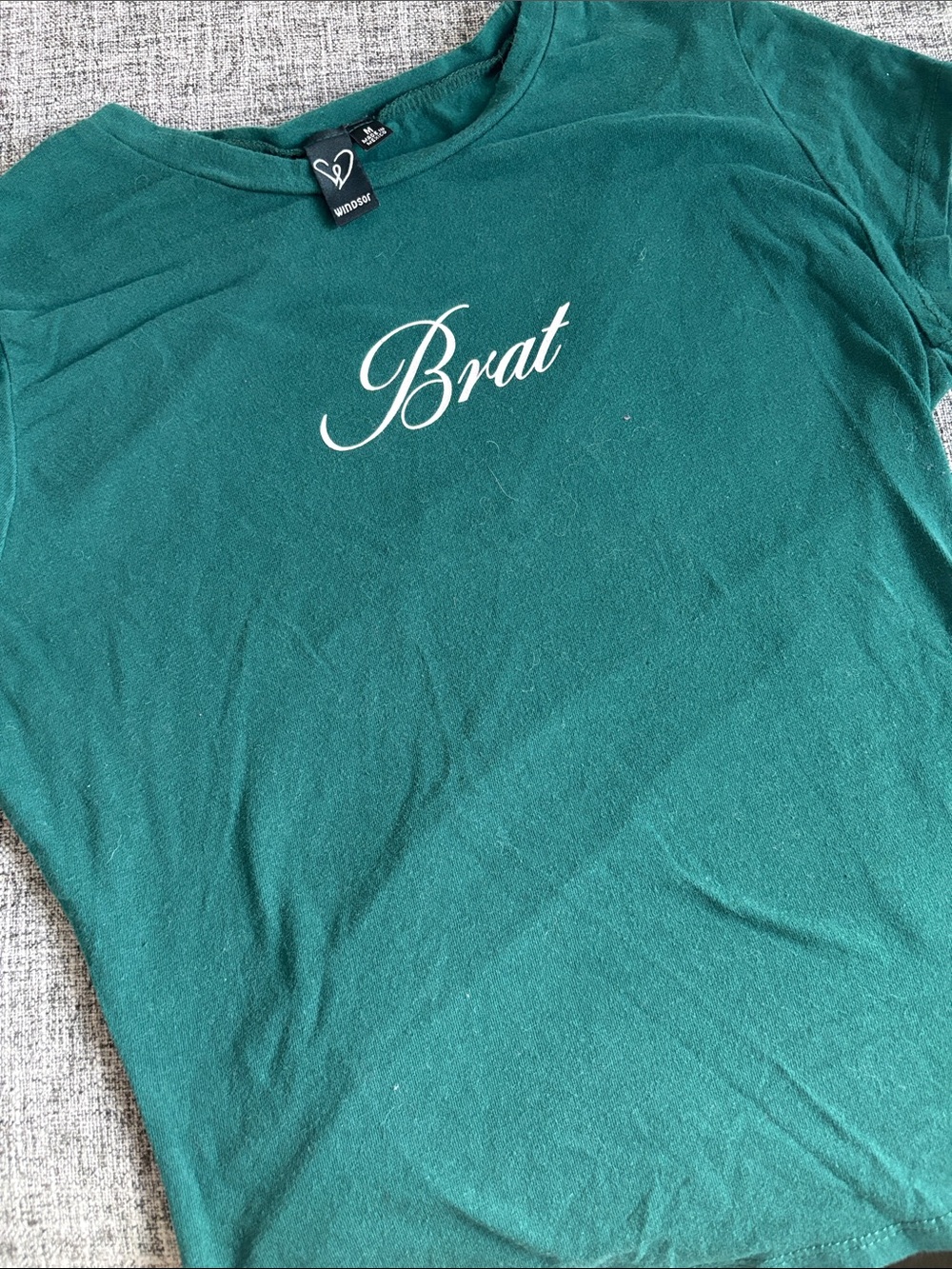 Windsor green brat baby tee top